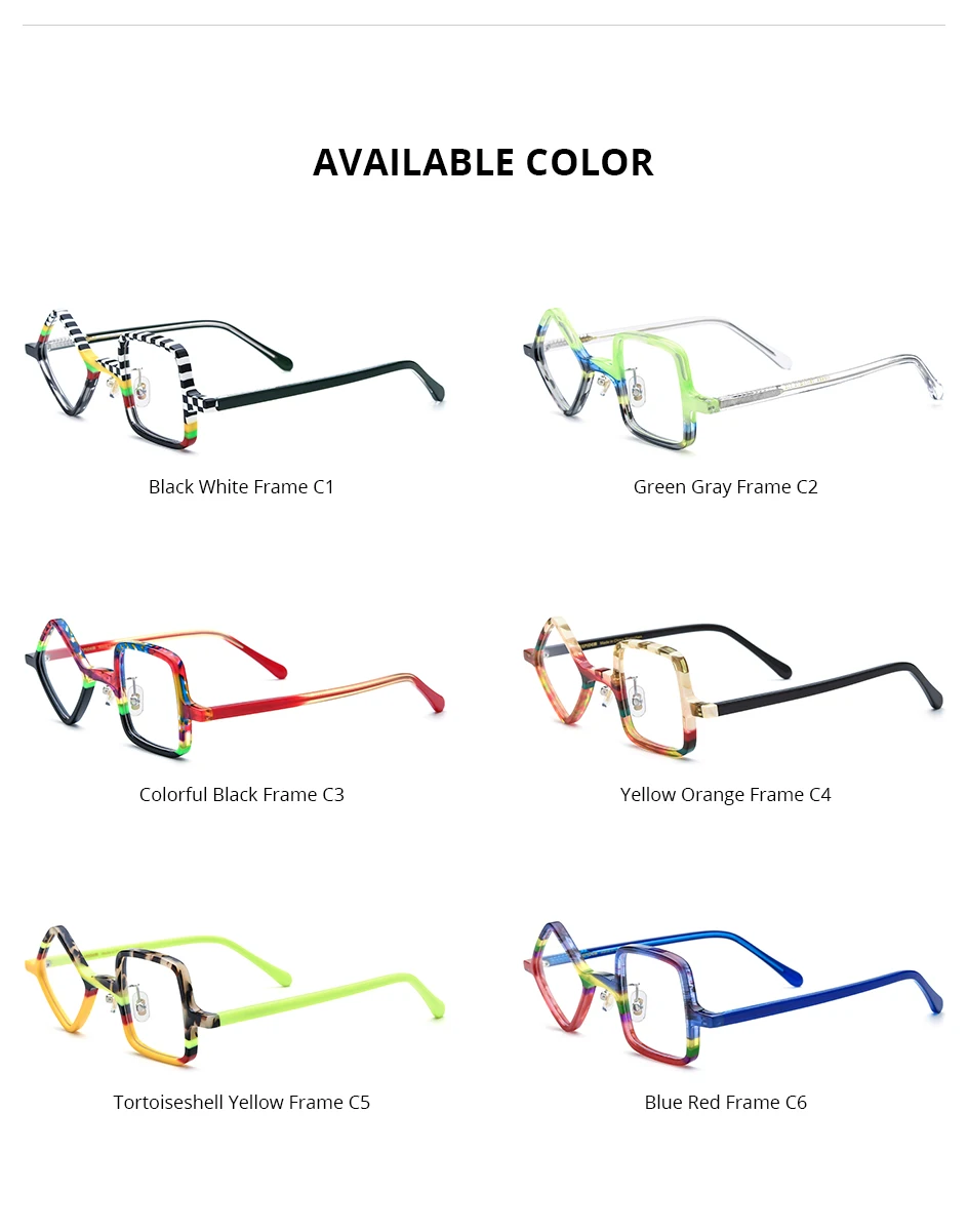 HEPIDEM Acetat-Brillen, Herren, Retro, rund, quadratisch, rhombisch, Brillengestell, Damen, Nerd, Vintage, japanische Brillen, 9386 – Detail 5