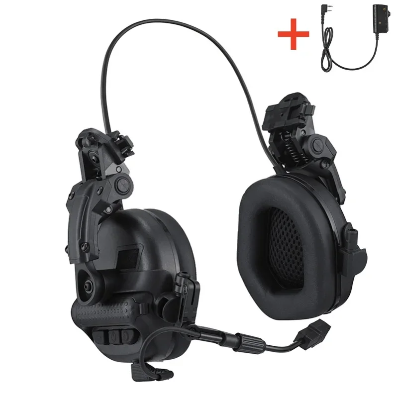 F30 Shooting Hunting Earmuffs Active Noise Cancelling Sound Amplification PTT Connection Tactical Headset For Helmet Headphones