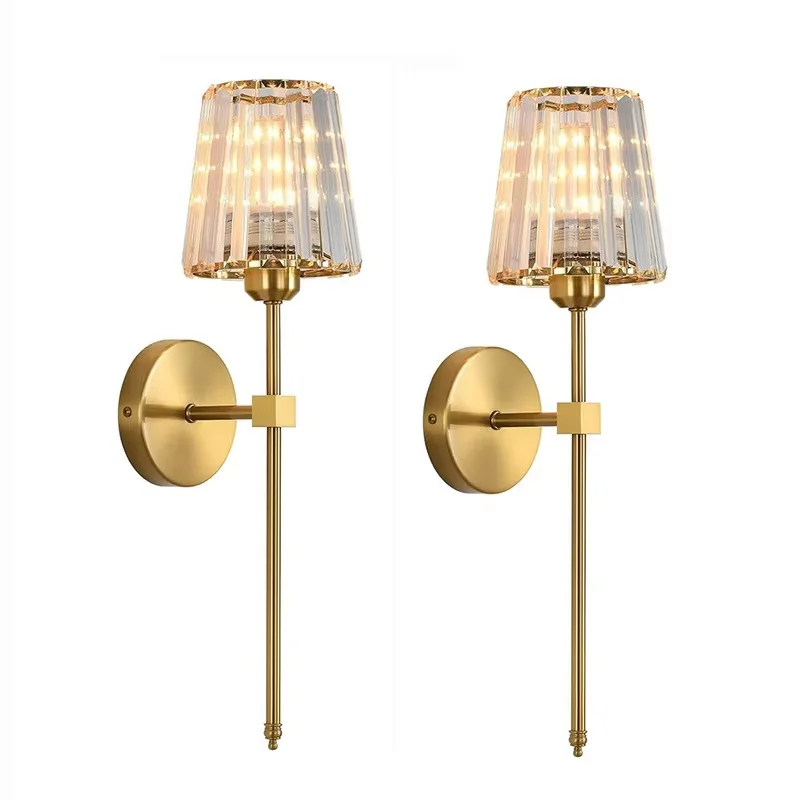Modern Crystal Wall Light Bedroom Led Lights Nordic Glass Wall Lamp for Living Room Dining Room Bedside Sconce Home Decoration