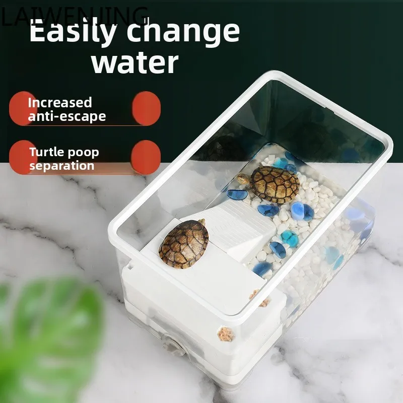 

SGF turtle feeding tank with sun climbing platform plastic filter table tank