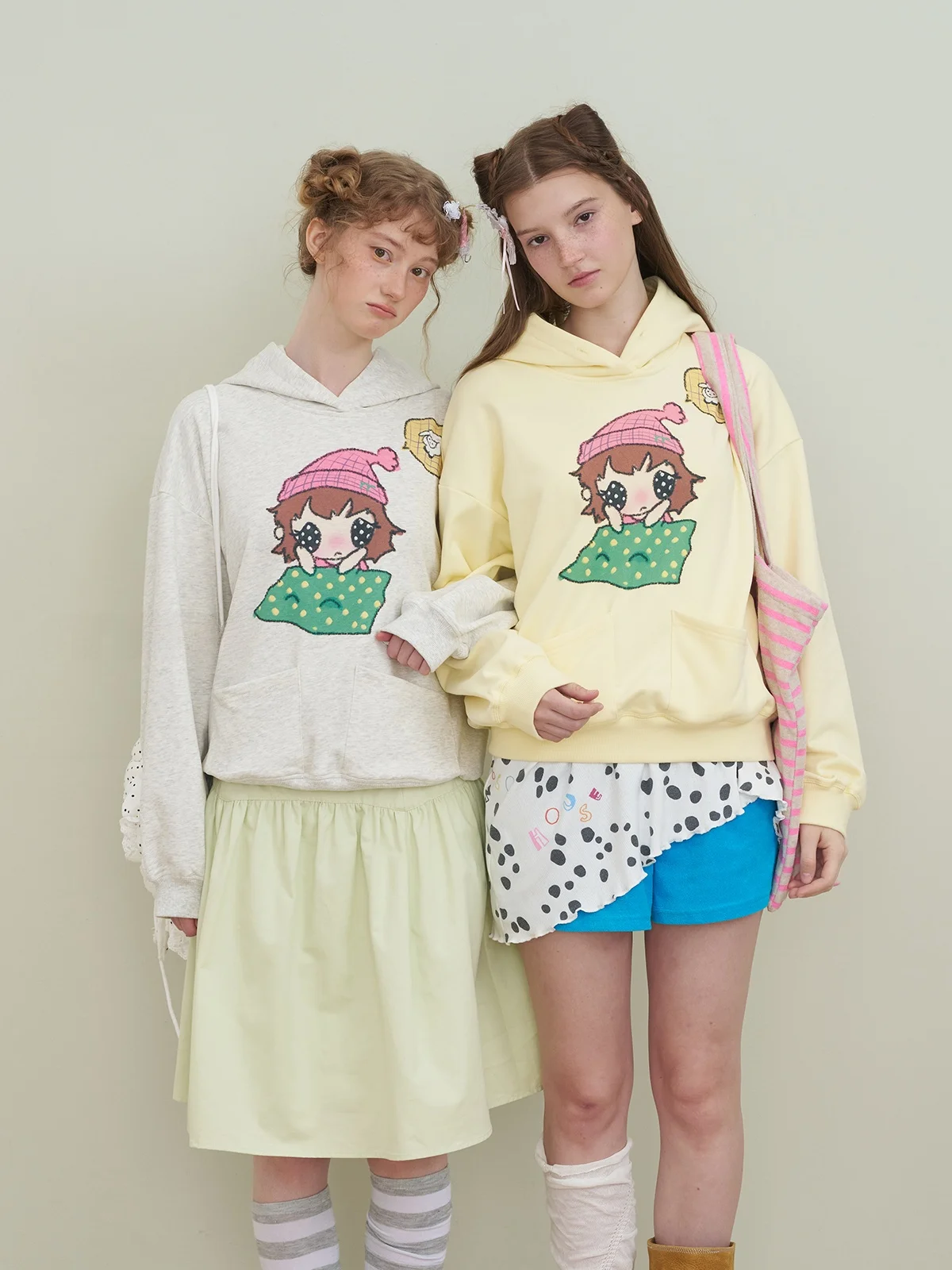 Riverstone plus Girls Hooded Printed Sweatshirt Casual Loose Fit Cotton Polyester Blend Autumn New Style Fashionable Girlwear