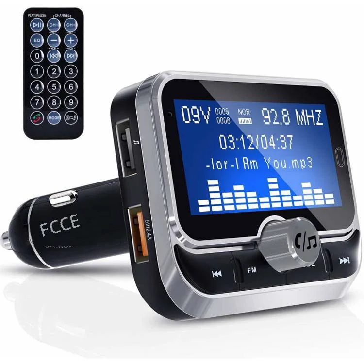 BC32 Car Bluetooth 1.8-inch dot matrix screen car Bluetooth MP3 player phone hands-free car FM FM transmitter Audio Input/Output