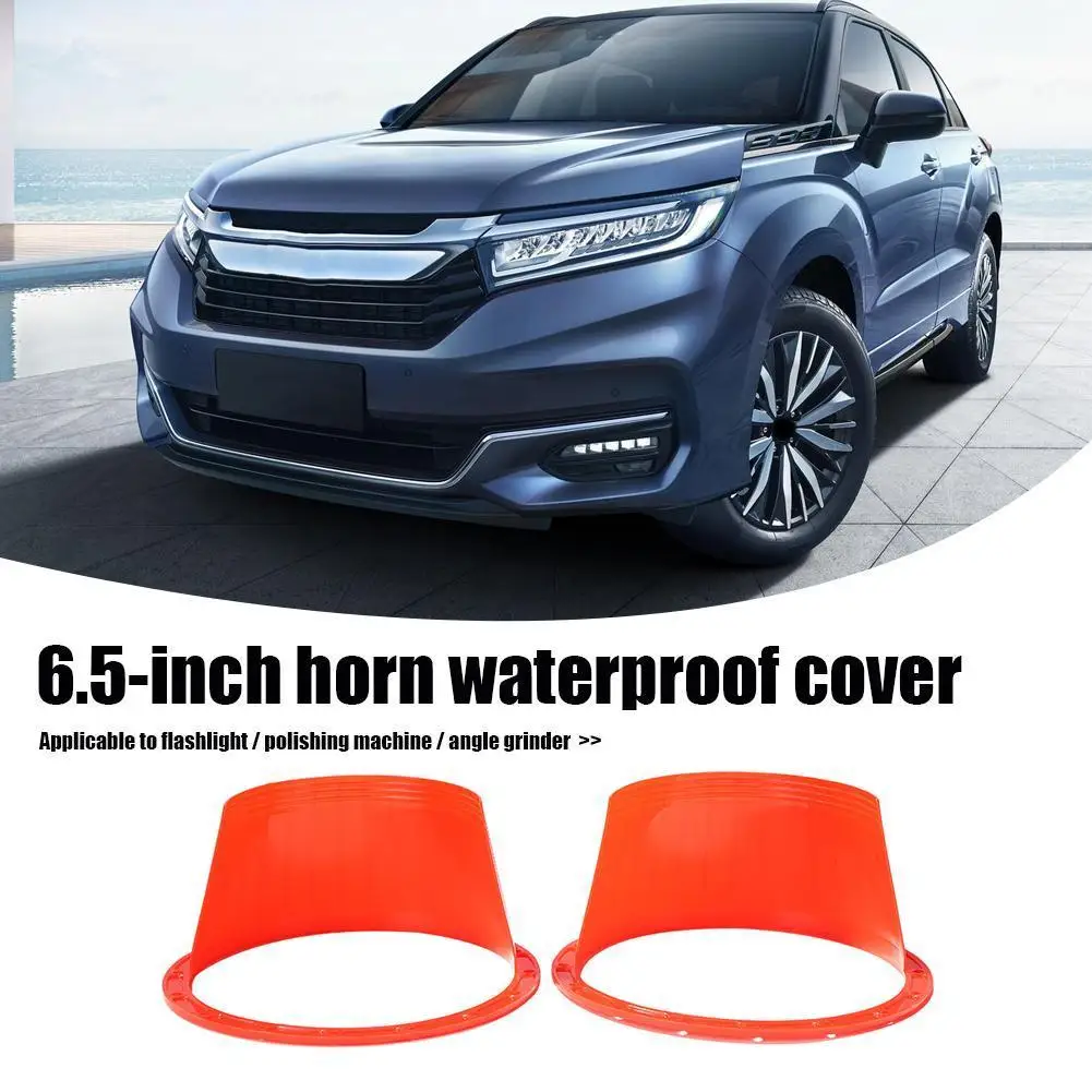 2Pcs 6.5Inch Car Audio Refit Speaker Waterproof Cover Red Audio Rust Protection Pad Universal Speaker Protection Pad