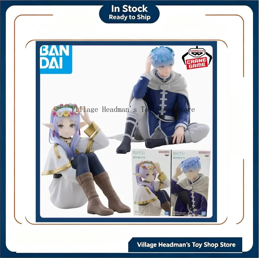BANDAI Original Frieren: Beyond Journey's End ESPRESTO Flower Crown Frieren Himmel Action Toy Figure Kawaii Doll  in stock