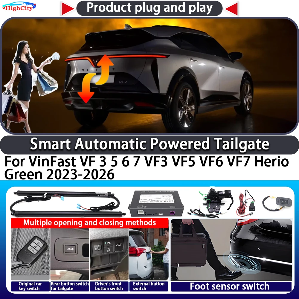 For VinFast VF 3 5 6 7 VF3 VF5 VF6 VF7 Herio Green 2023-2026 Smart Automatic Powered Tailgate Key Trunk Lift Kit Power Tailgate