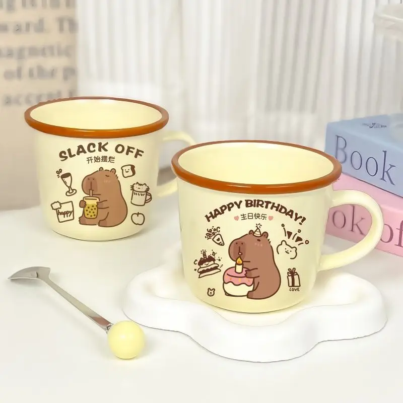 Capybara INS Cute Cartoon Ceramic Water Milk Cup High Capacity Cream Mug Coffee Mug Festive Birthday Gifts for Kids