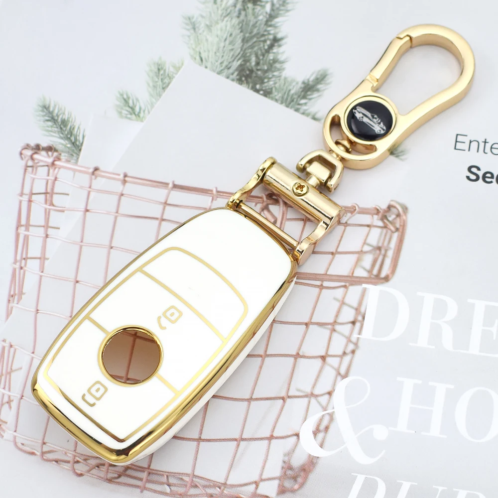 TPU Car Remote Key Case Cover for Mercedes Benz A C E S G Class CLA GLE GLB GLS AMG Maybach W177 W205 W213 X167 W222 Keychain