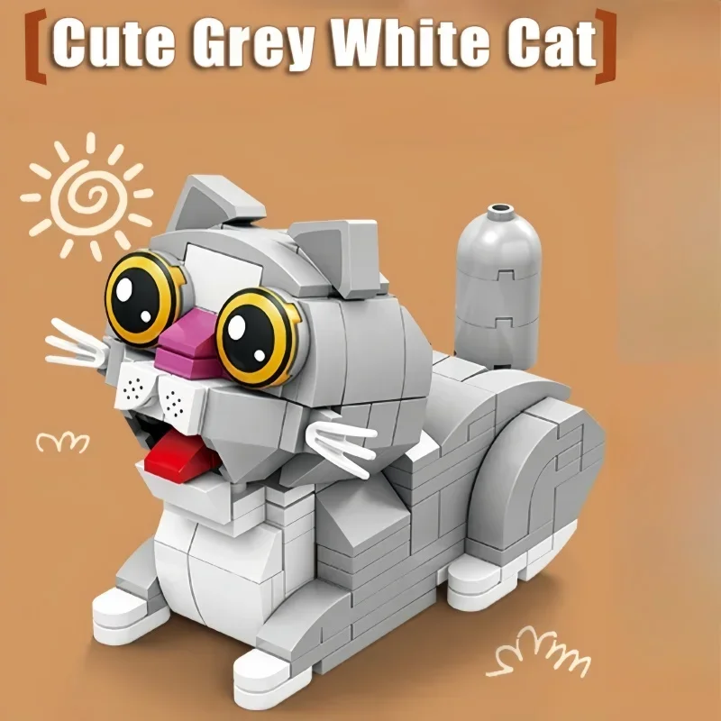 KNEW BUILT-figuras divertidas para mascotas, juguetes de bloques de construcción, doble como soporte para teléfono, decoración y rompecabezas que aumenta el cerebro, regalos de vacaciones ideales para niños