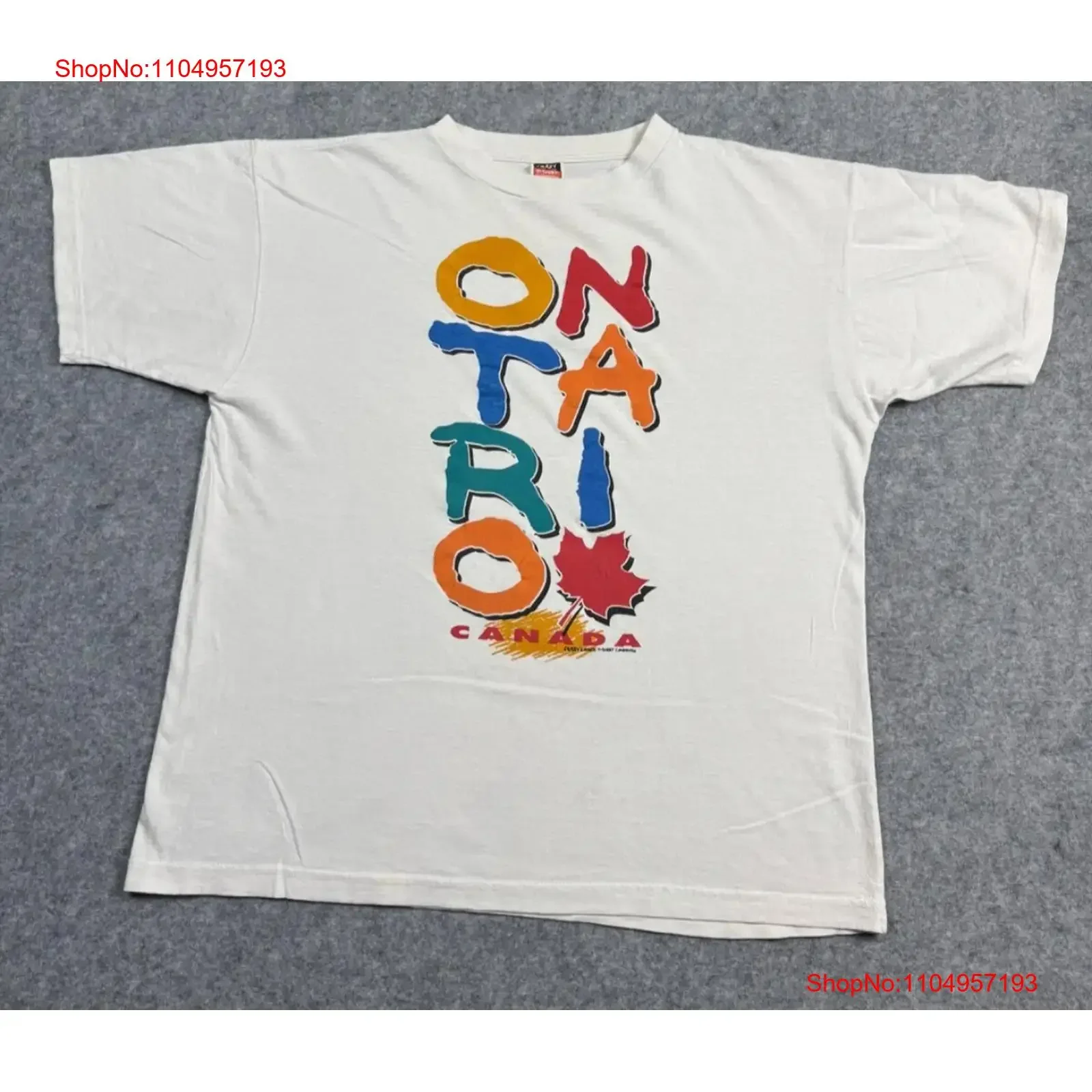 Vintage Crazy Canuck camiseta blanca holgada grande Ontario Canadá hoja de arce algodón vintage lavado ropa de diseñador homme