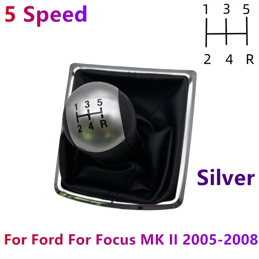 

High Quality Auto Parts 5/6 Speed Car Manual Gear Shift Knob PU Leather Gaiter Boot Cover For Ford For Focus MK II 2005-2008