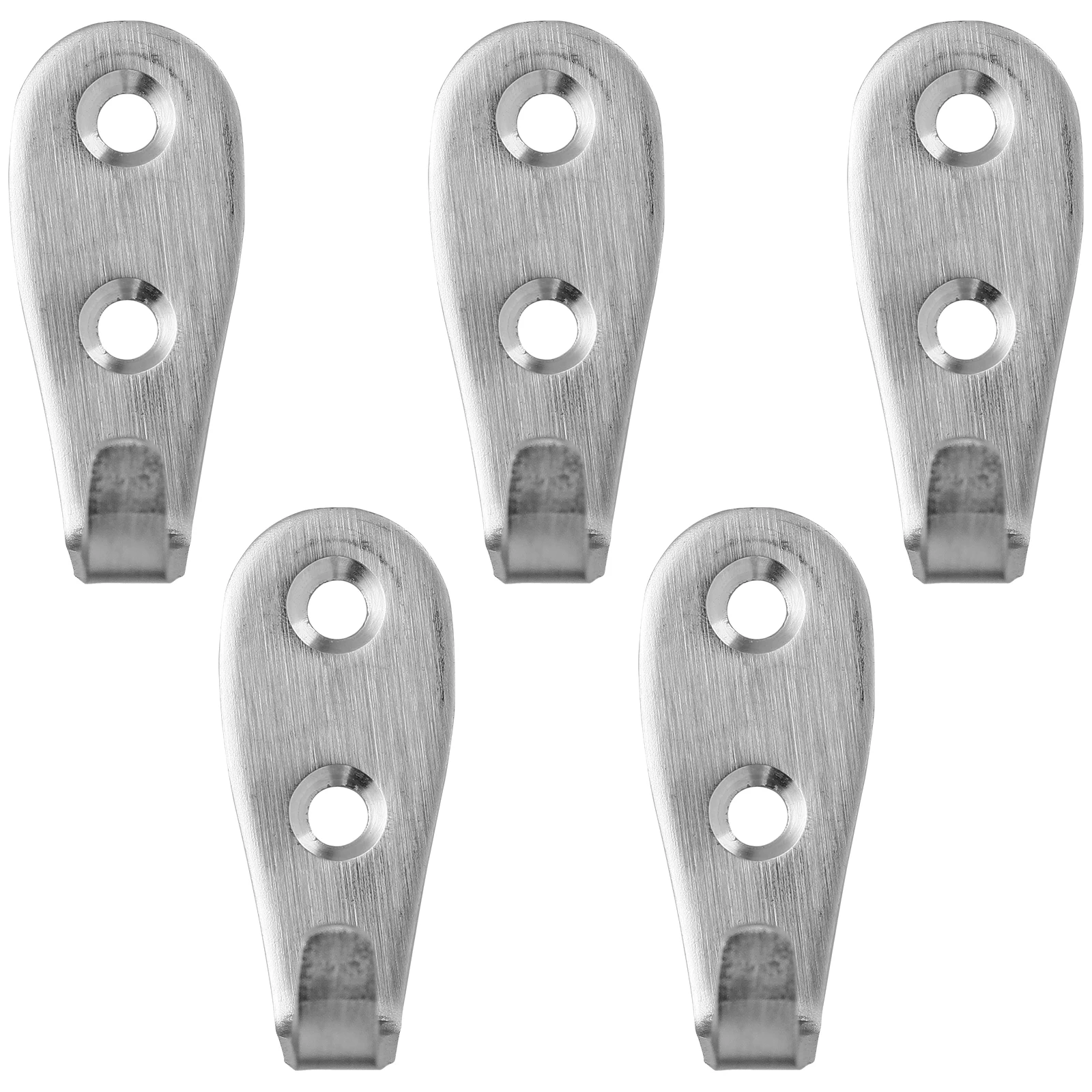 

5pcs Stainless Steel Hooks Silver Wall Rack Bathroom Kitchen Storage Hook Daily Use Space Saver Practical Design Easy Install