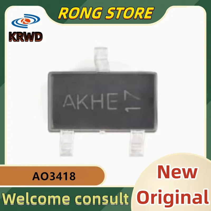 （50PCS）AK** New and Original Chip IC AO3418 3418 SOT-23 N channel 30V/3.8 A