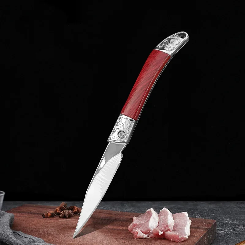 Utility Knife Folding Blade Boning Meat Cleaver Fish Vegetable BBQ Slicing Fruit Knife Plastic Handle Kitchen Knife Chef Cooking