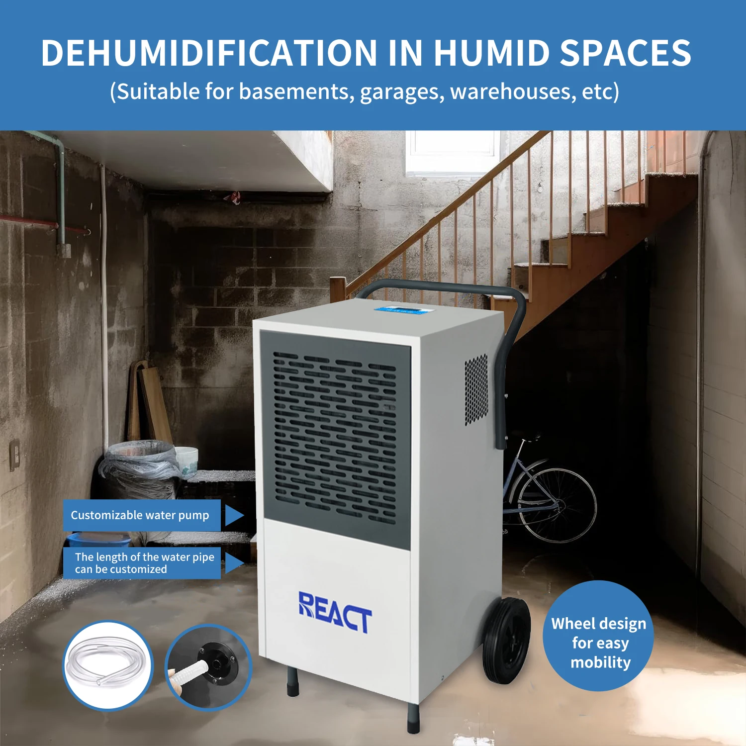 80L/D 상업용 제습기 산업용 제습기 온실 상업용 공기 청정 장비