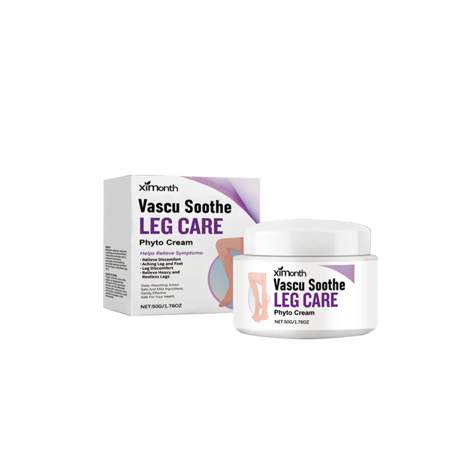 

Ximonth Vascu Soothe Leg Care Phyto Cream - Relief for Heavy, Tired & Restless Legs - Improves Circulation & Comfort - 50g