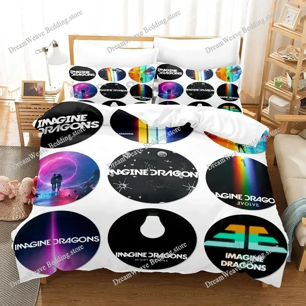 2025 Imagine Dragons Single Double 3D Printed Bedding Set for Boys Bedroom Queen King Size Quilt Cover Pillowcase