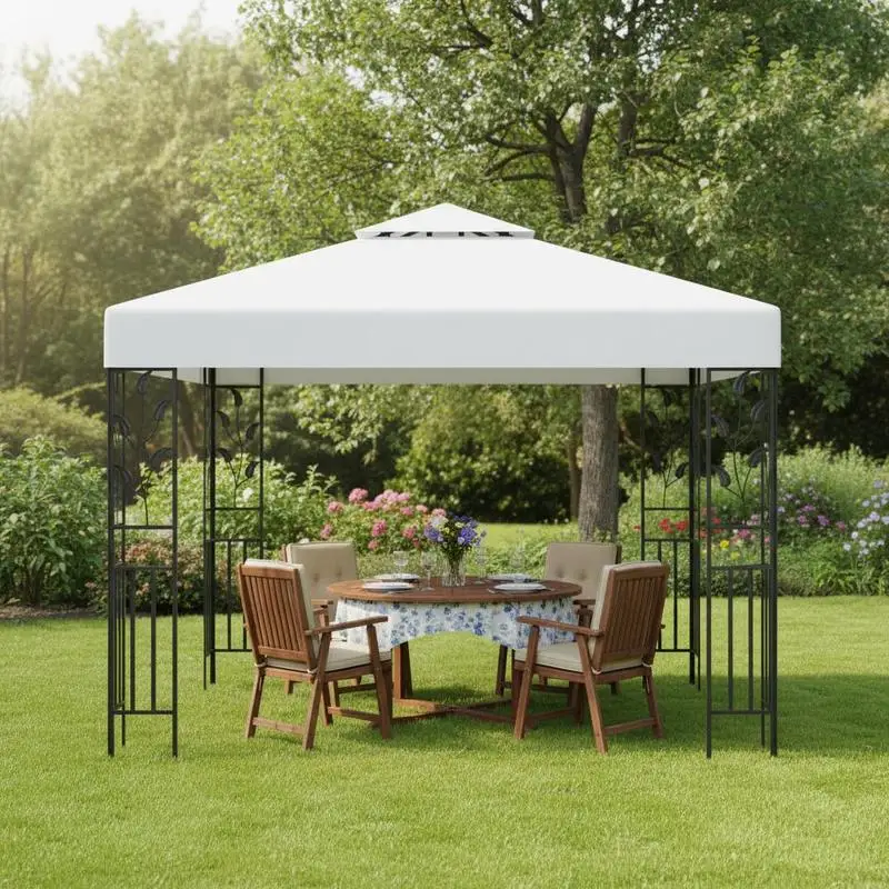 Gazebo de 3000x300 cm. Estructura robusta, tela de poliéster duradera. Ideal para bodas, fiestas, campamentos y reuniones familiares.