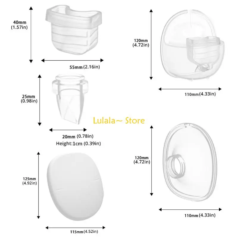 y4qa 1 مجموعة 24 مم/27 مم شفة إدراج مع كوب جامع الحليب لإكسسوارات مضخة الثدي S18/S21 مع Duckbill vaves #6