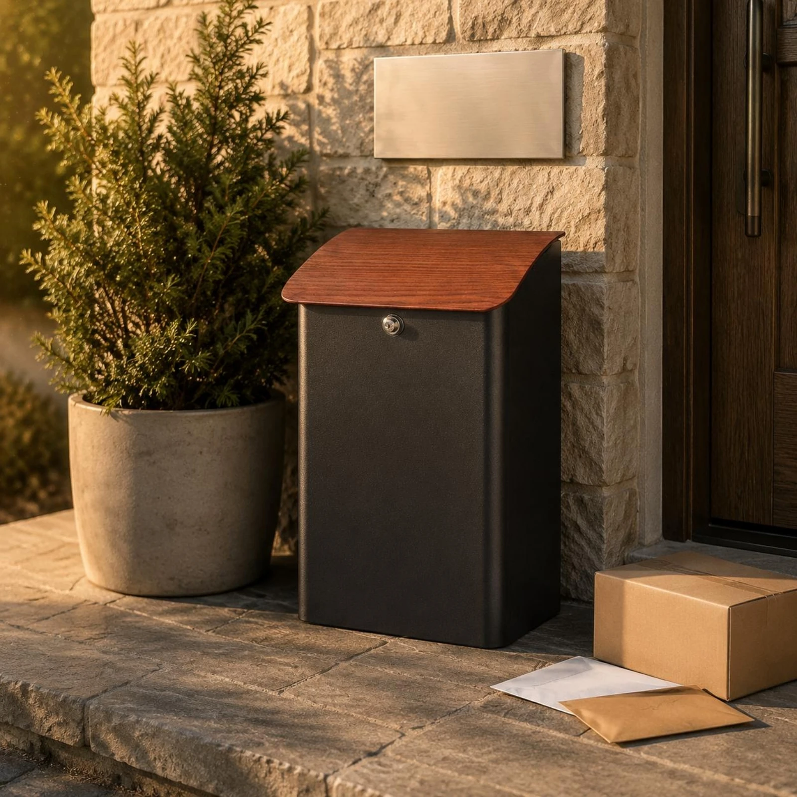 Anti Theft Parcel Box Locked Outdoor Parcel Mailbox Anti Theft Mailbox Large Capacity Package Delivery Box Waterproof