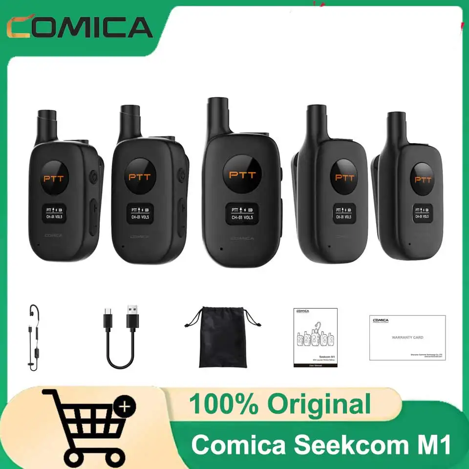 COMICA Seekcom M1 Ultra Mini Lavalier Walkie Talkies with Earpieces