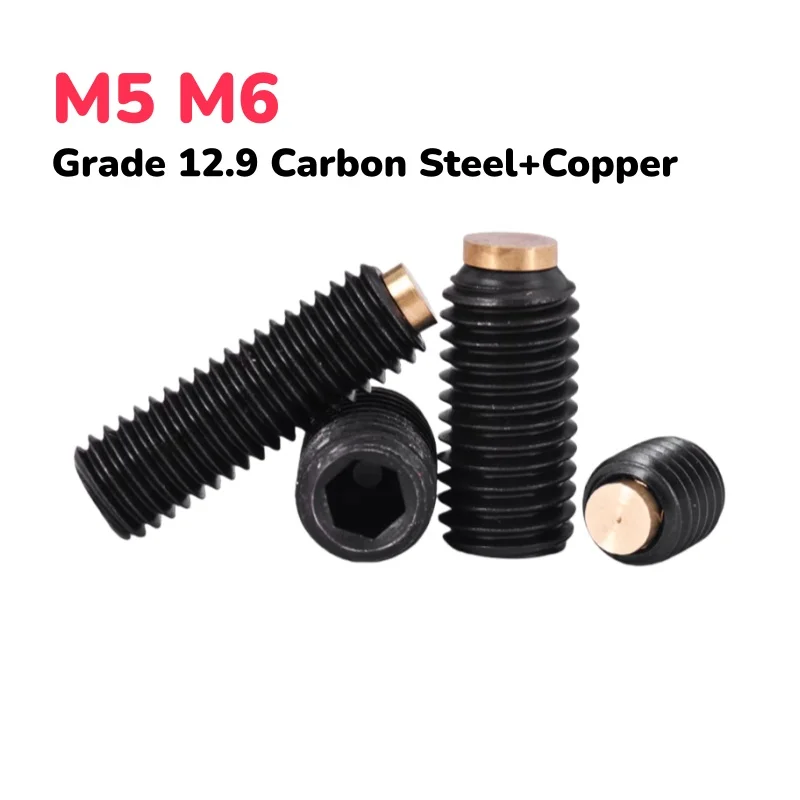 

Grade 12.9 Carbon Steel Hex Socket Stop Screw With Copper Head Copper Head Machine Screw M5 M6
