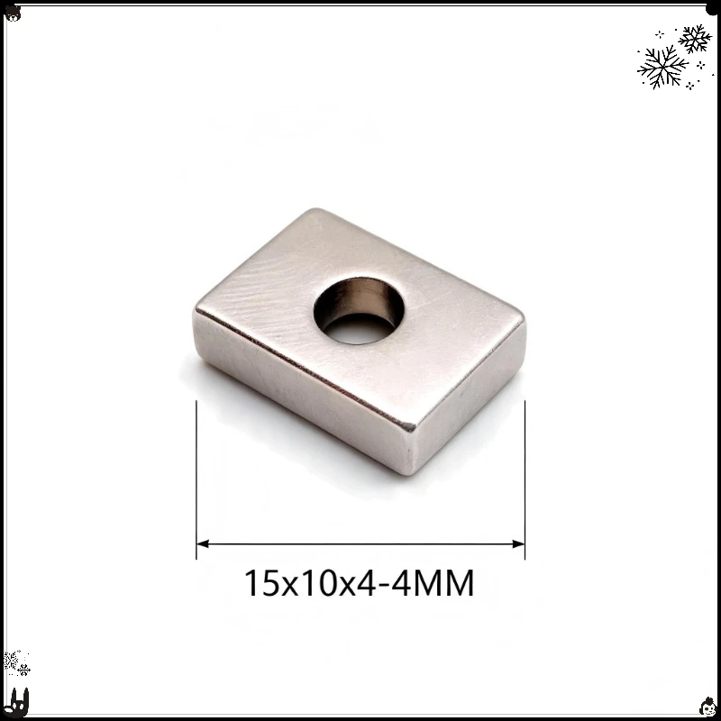15x10x4-4MM Countersunk Hole Neodymium Magnet Rectangular Small Strong NdFeB Permanent Magnetic Block For DIY Craft Hardware