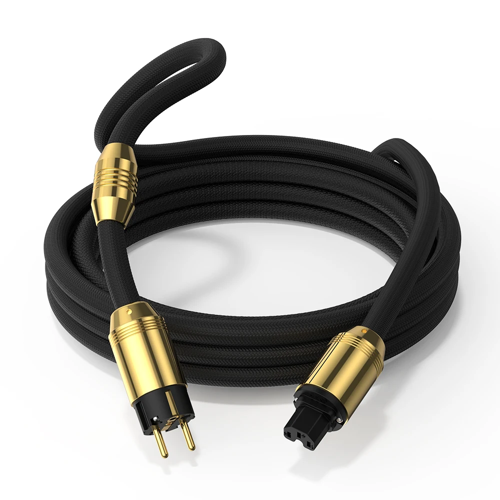 Audiocrast P116 OFC Power cable Hifi Power Cable Hi-end Audiophile European AC Power Cord Cable EU Gold Plated Power Plug