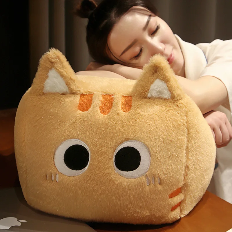 20/30/40cm Anime Tofu Cube Cat Plush Throw Pillow Toys Cartoon Soft Stuffed Animals Kittey Plushie Doll Cushion Funny Home Decor