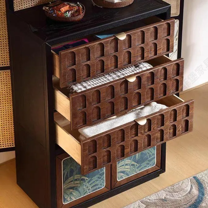 Bedroom four-bucket locker black chest of drawers living room entrance