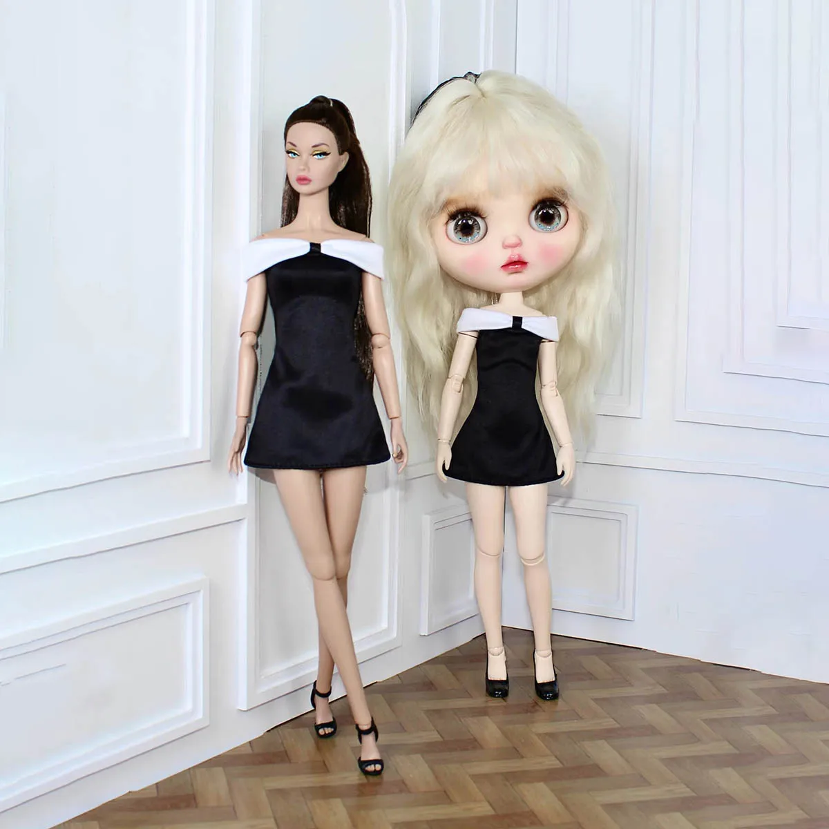 

30 см аксессуары для кукольной одежды, модное черное классическое вечернее платье, 1/6, супермодель куклы, праздничная одежда для BABI ST FR Blyth
