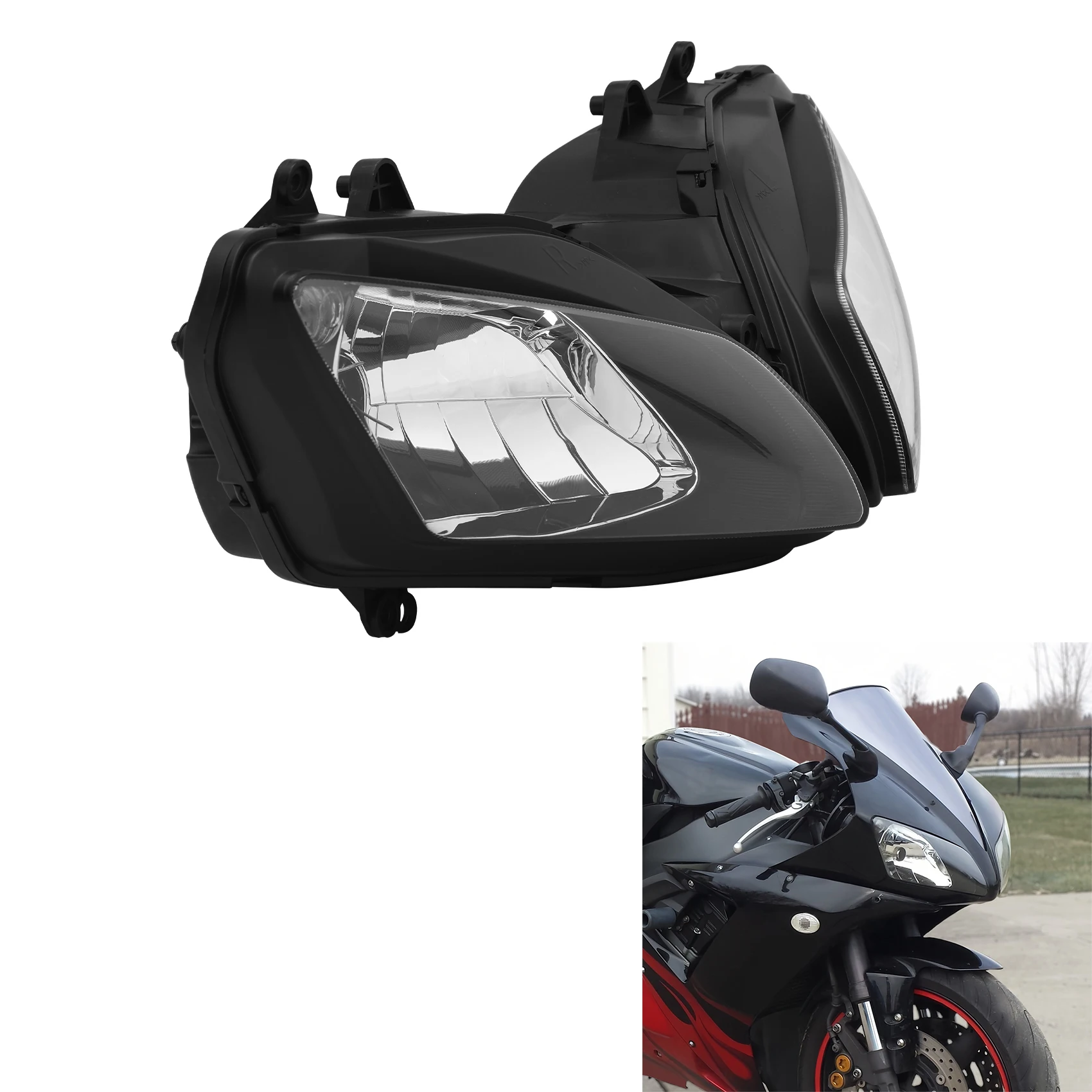 

Фара для мотоцикла Yamaha YZF R1 YZFR1 2002-2003 (02-03), комплект фары в сборе