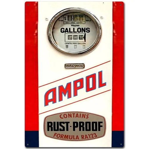 Ampol Pump Tin Sign Petrol Oil  - Man Cave --Tin Sign