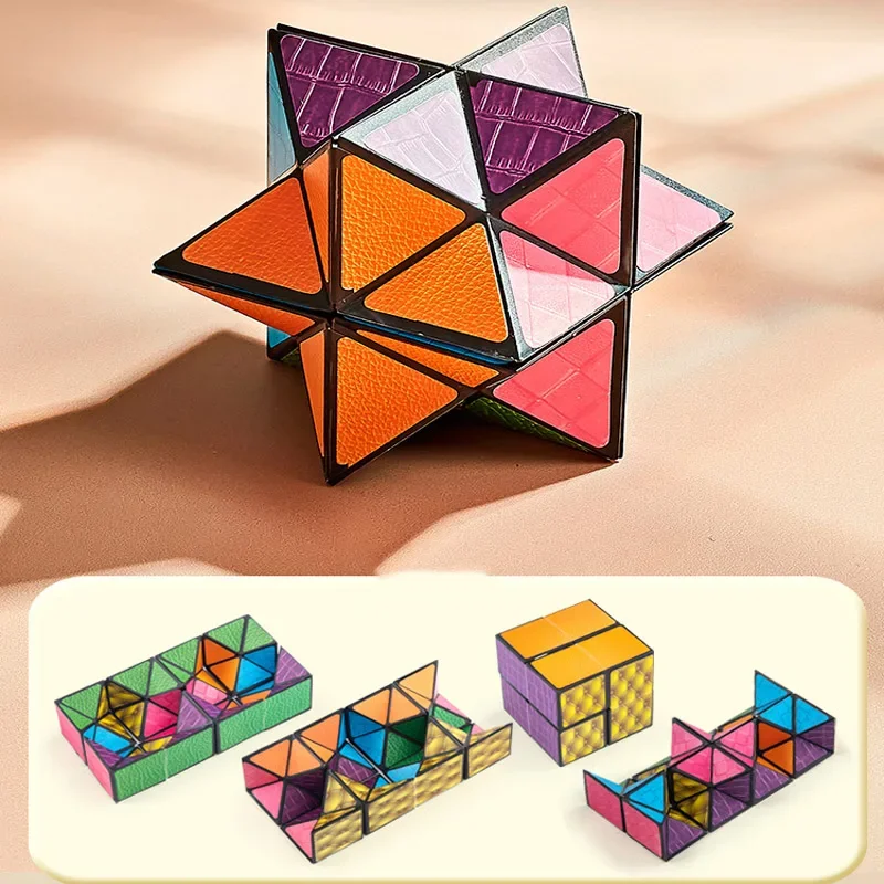 3D Changeable Magic Cube Puzzle Fidget Toys Variety Geometric Shape Antistress Cube Kids Hand Flip Puzzle Game Stress Relief Toy