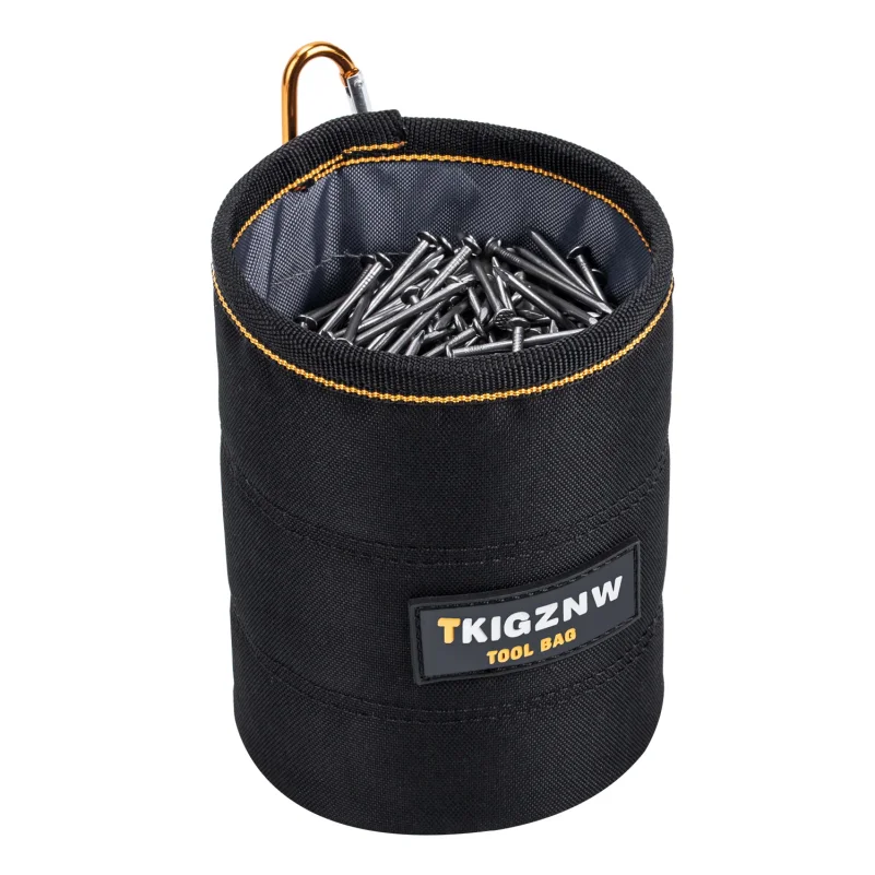 Tool Pouch Nails Screws Bag with Belt Clip Black