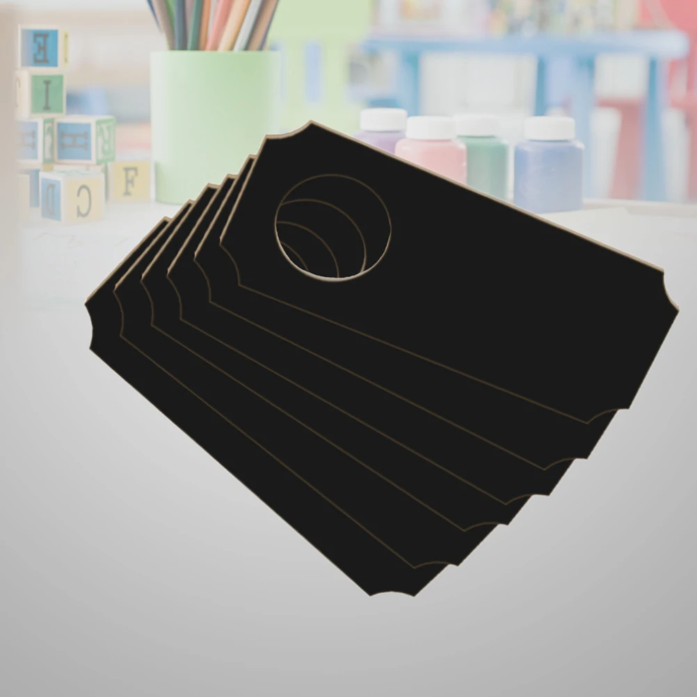 6 Pcs Wooden Mini Chalkboard Blackboard Chalkboard Tags Door Knob Hangers Reusable Kitchen Cabinet Labels Party Signs