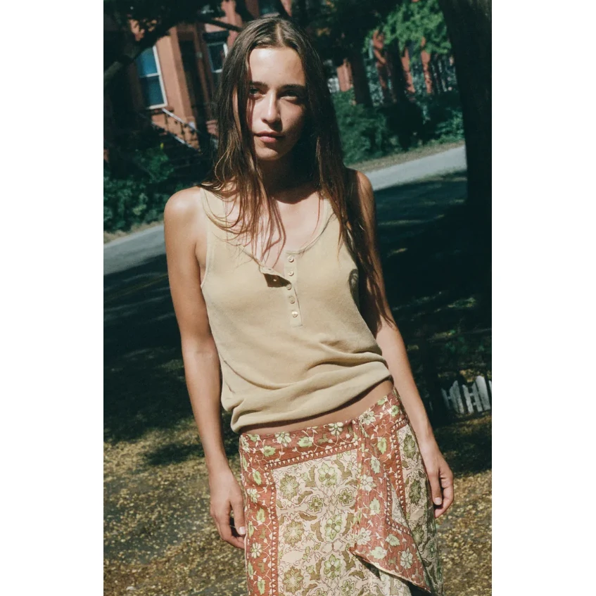 Fashionable Versatile Printed Color Block Chiffon Skirt Women's Standard Fit Midi Skirt Polyester Fabric Autumn Season