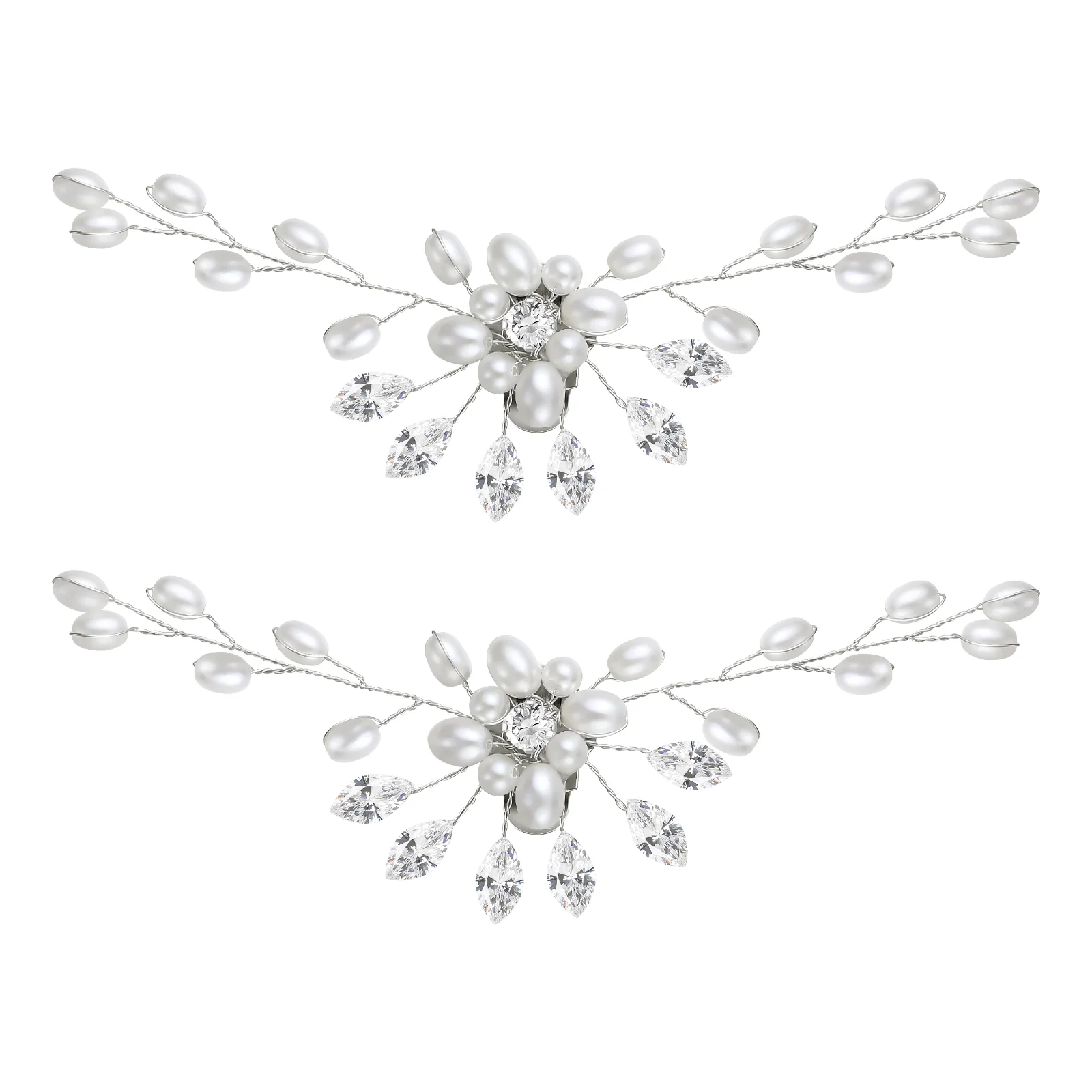 2 Pcs Shoes Clips Wedding Accessories Decor Women Ornaments Rhinestone Silver Bridal Bride