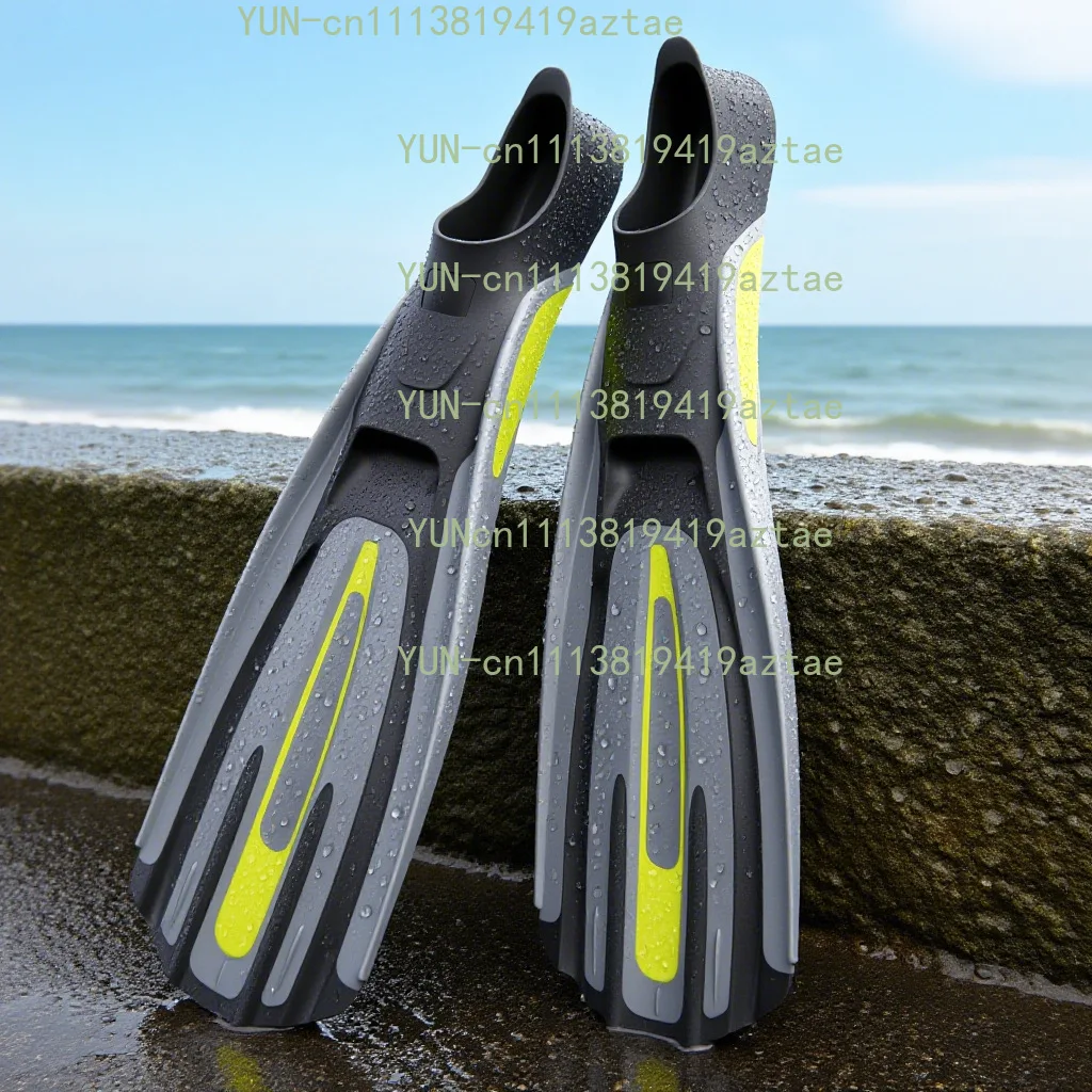 Swimming Snorkeling 3-Color Silicone Rubber Free Diving Lung Flippers Mid-Length Heel-Style Long Flippers