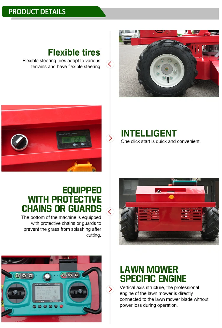 Maßgefertigter Rasenmäher mit Fernbedienung, CE EPA Euro 5 zertifiziert, Grasschneidemaschine, Rasenmäher-Ausrüstung, Gartenmaschine – Detail 7