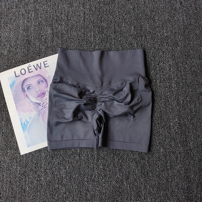 Yogashorts Perzik Hot Girls Driekruiste broek Hoge taille Gebreide druk Hardlopen Sport Elastische buik Lifting Butt Strakke broek