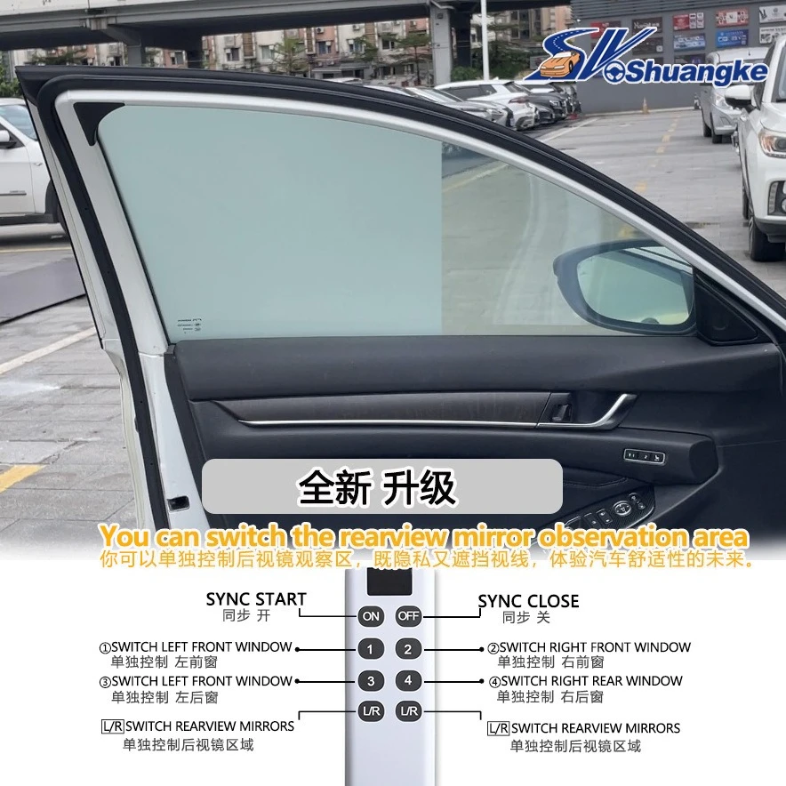 Intelligent self-adhesive dimming film PDLC color-changing privacy thermal insulation window film 12V independent controller