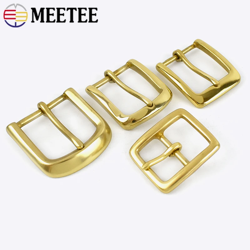 1/2Pcs 30-45mm Solid Brass Belt Buckles Single Pin Clasp Men's Waistband Head Jeans Leather Craft