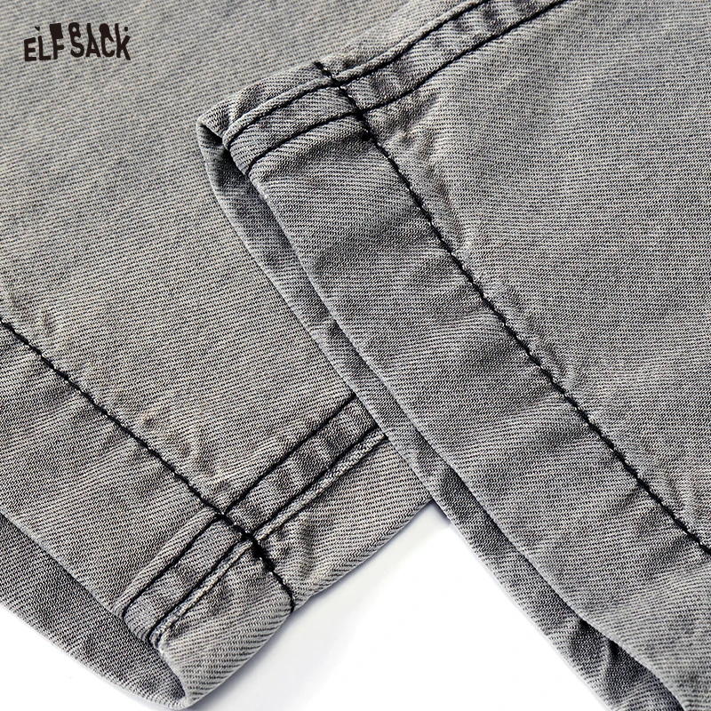 ELFSACK 2024 Summer New Grey Loose Straight Leg Jeans Women\'s Sagging Casual Slimming Pants