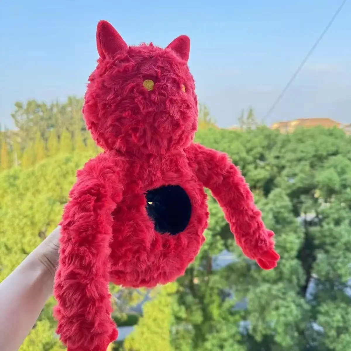 

New ROBLOX Scary Baboon Plush Red Fluffy Hollow Body Cute Horned Soft Stuffed Animal Peripheral Birthday Gift Toy For Students