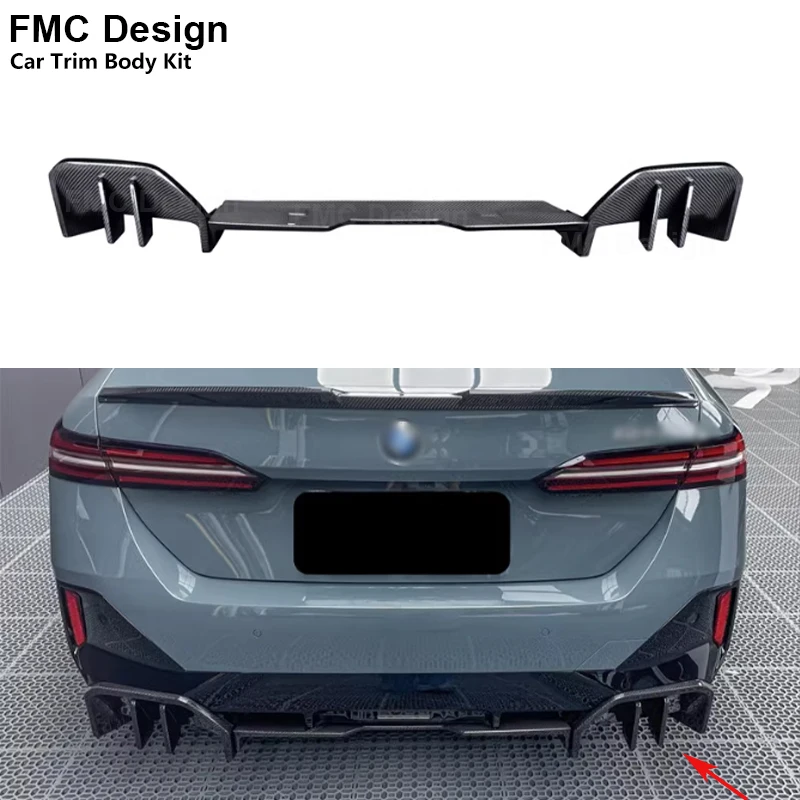 Carbon Fiber Car Rear Bumper Lip Diffuser Spoiler Parts For BMW 5 Series G60 G68 Upgrade Body kit Car Accessories