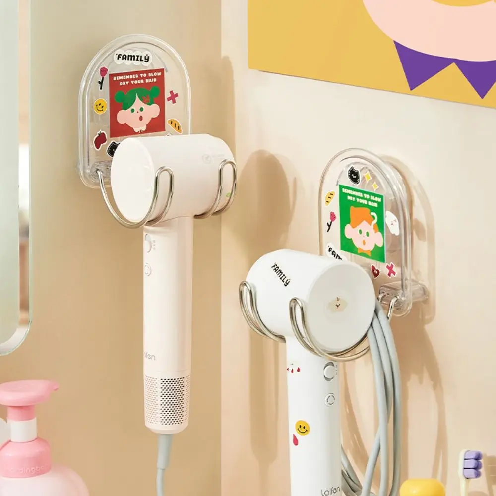 

Space-Saving Storage Suction Cup Hair Dryer Holder Adhesive-Free Installation Multi-Purpose No-Drill Wall-Mounted Storage Rack
