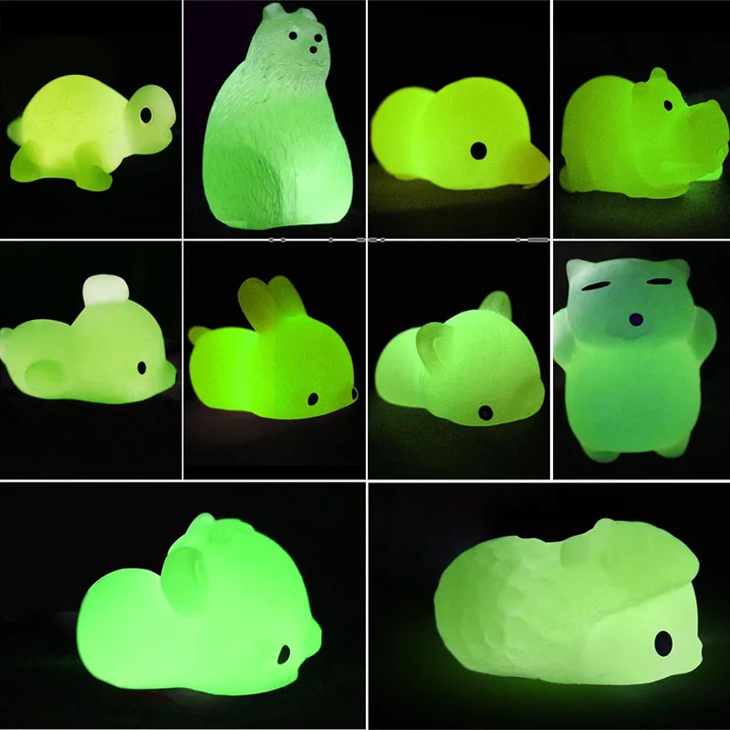 Mochi Squishy Animals Glow In The Dark Sensory Fidget Stress Relief ADHD Autism Anxiety Therapy Kids Toys Funny Gifts