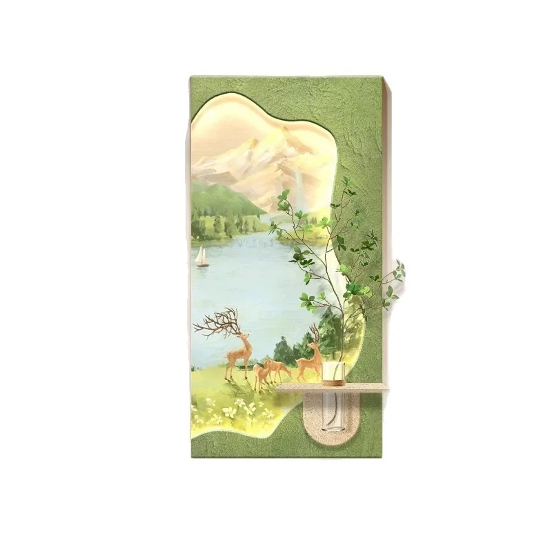 

Modern three-dimensional, decorative paintings at the entrance, paintings in the green corridor