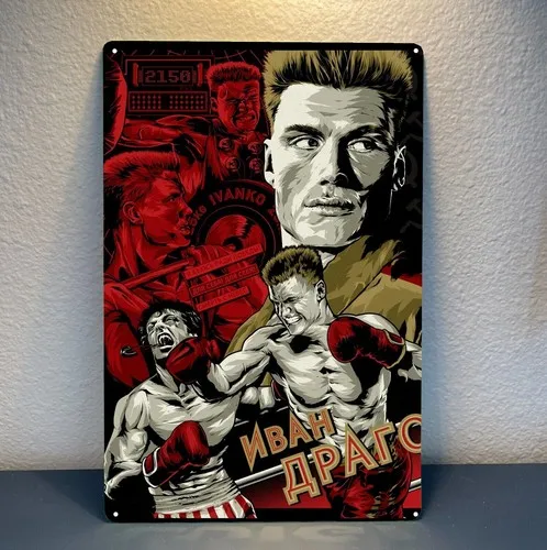 Balboa vs. Ivan Drago Film Metallposter Blechschild