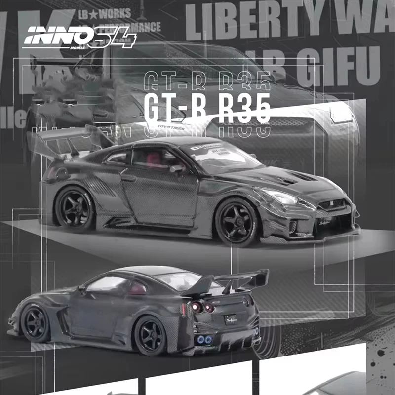 In Magazzino 1:64 INNO Top Secret GTR R34 R35 Malesia Esposizione Limitata Pressofuso In Lega Modello di Auto Collezione di Giocattoli